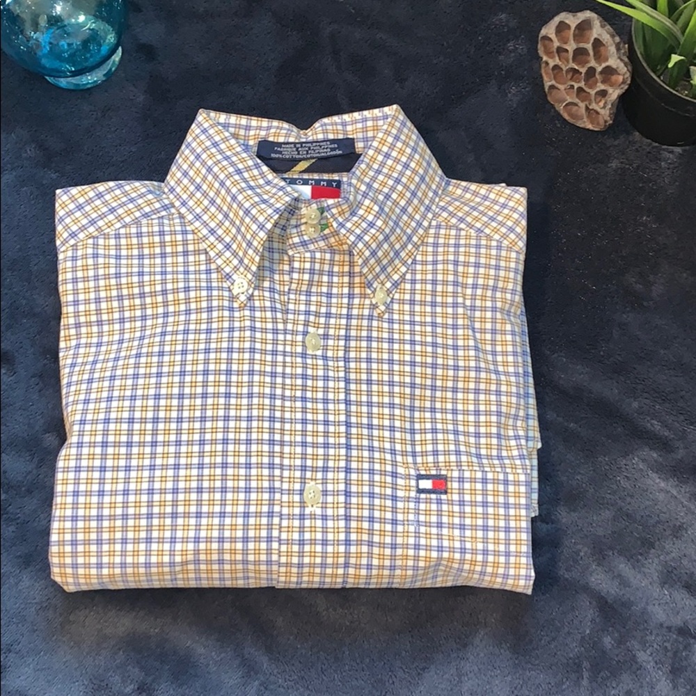 Tommy Hilfiger Blue & Yellow Botton Down, Small